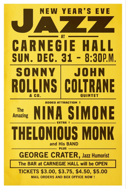 Vintage Jazz , John Coltrane concert poster re print 19"x 13" free shipping (5553)