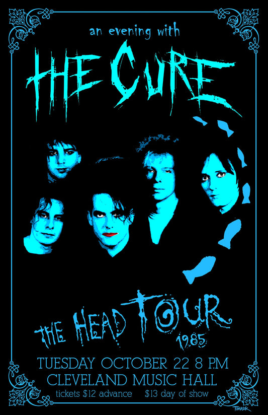 The Cure 1985 concert poster re print 19"x13" free shipping (5587)