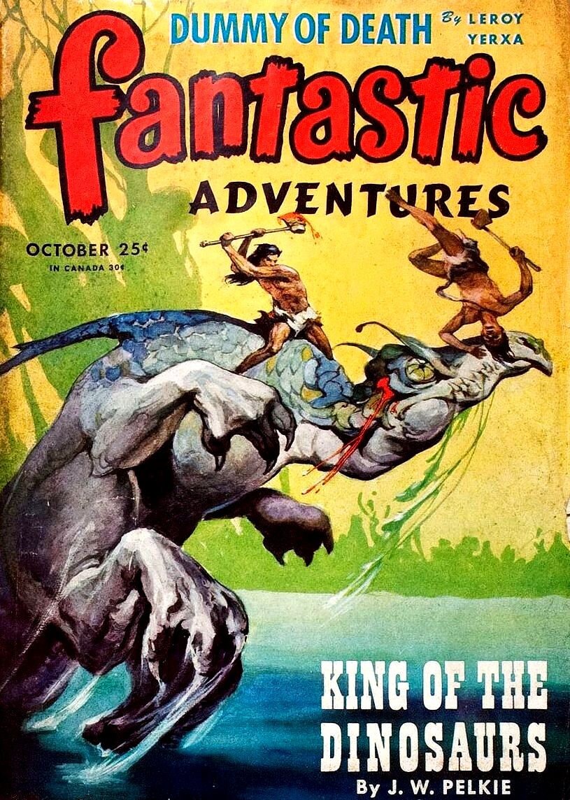 Vintage Sci fi comic poster " Fantastic Adventures Oct 1945 " (206)