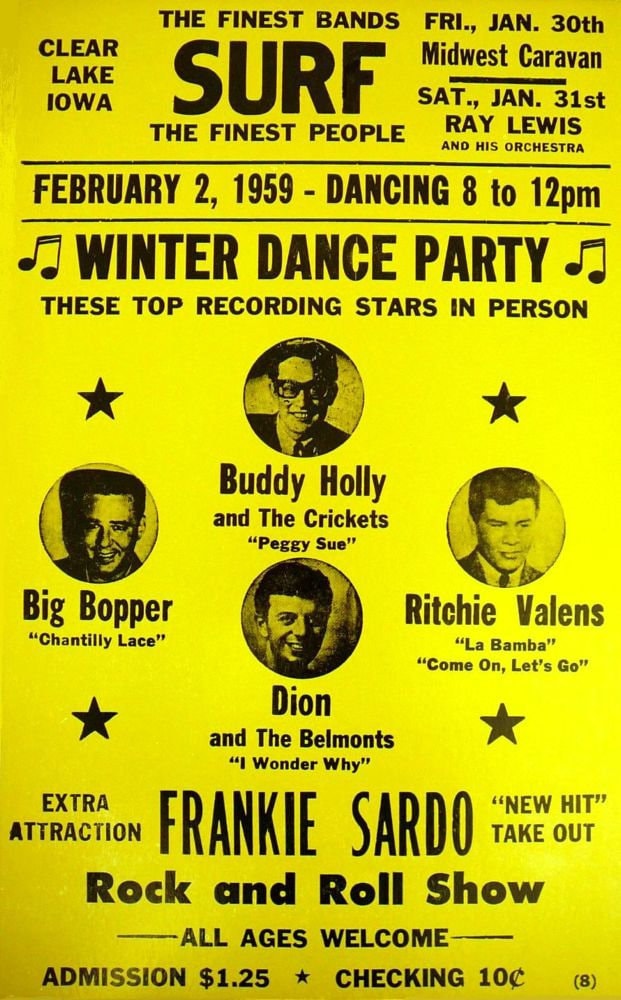 Buddy Holly Last Show Winter dance party Big Bopper , Richie Valens Co ...