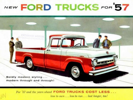 1957 Ford Pickup Truck  Ad -Vintage car poster  (528)