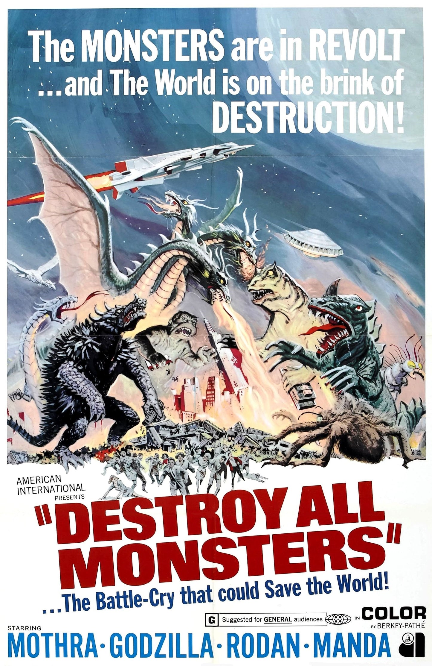 Destroy all Monsters  --Vintage Science Fiction movie poster  (925)