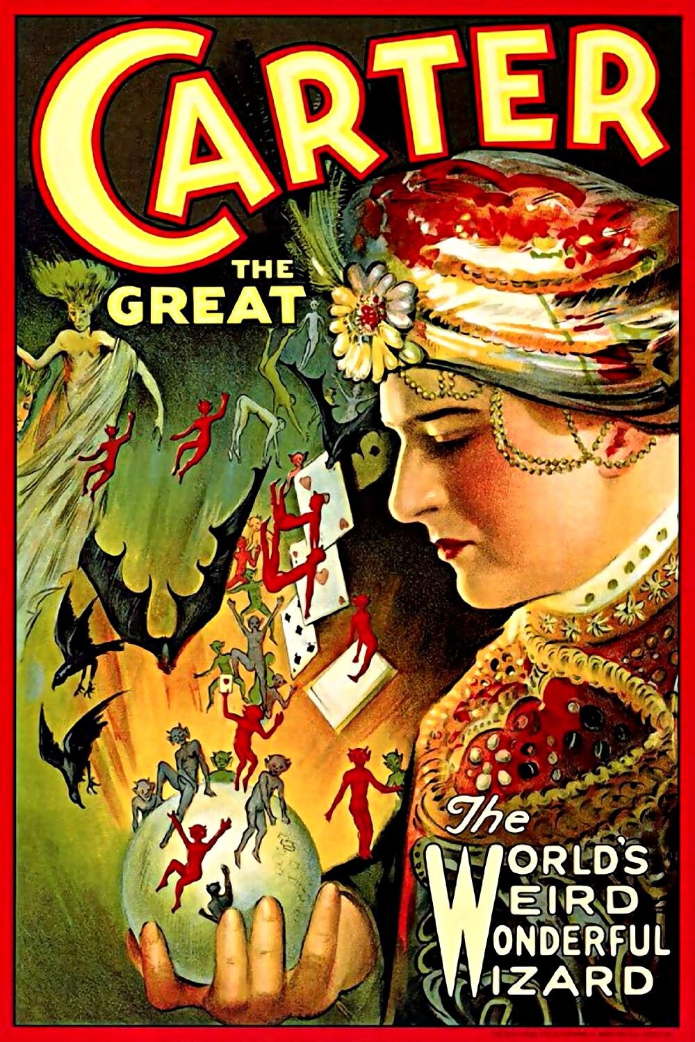 Vintage Magician Poster" Carter the great  "  -1313