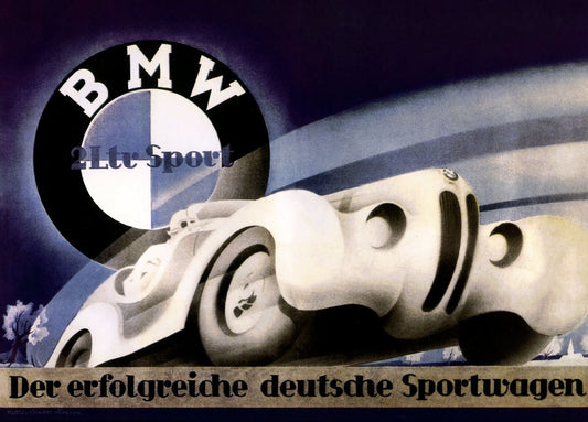 BMW Sportwagon -Vintage car advertisement  poster  (550)