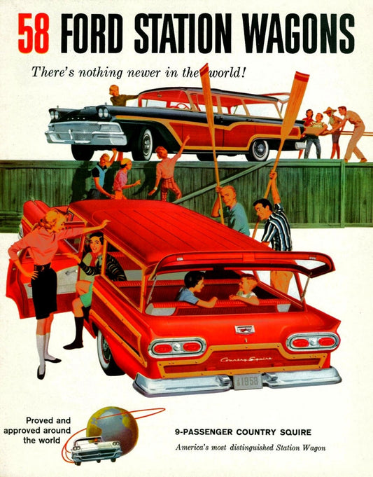 1958 FORD STATION WAGON  Vintage car advertisement  (588)