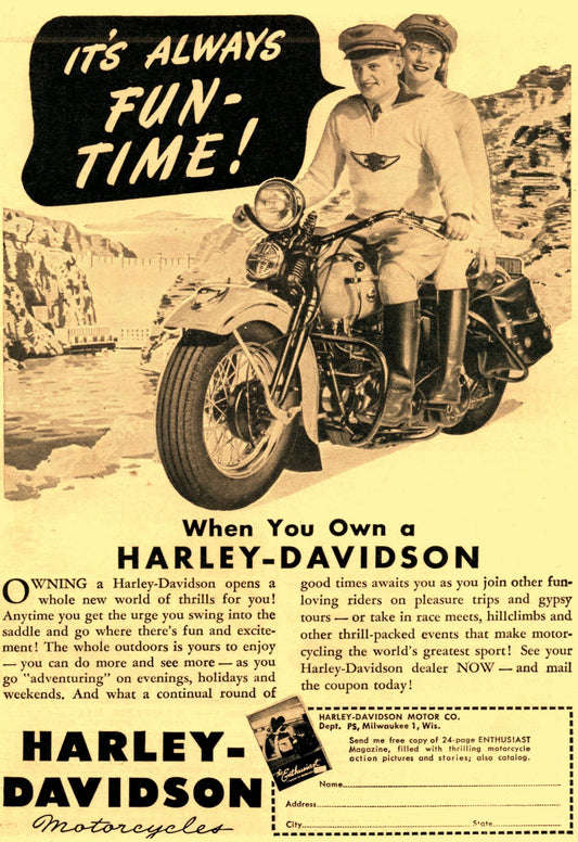 1947  Vintage Harley Davidson advertisement (2648)