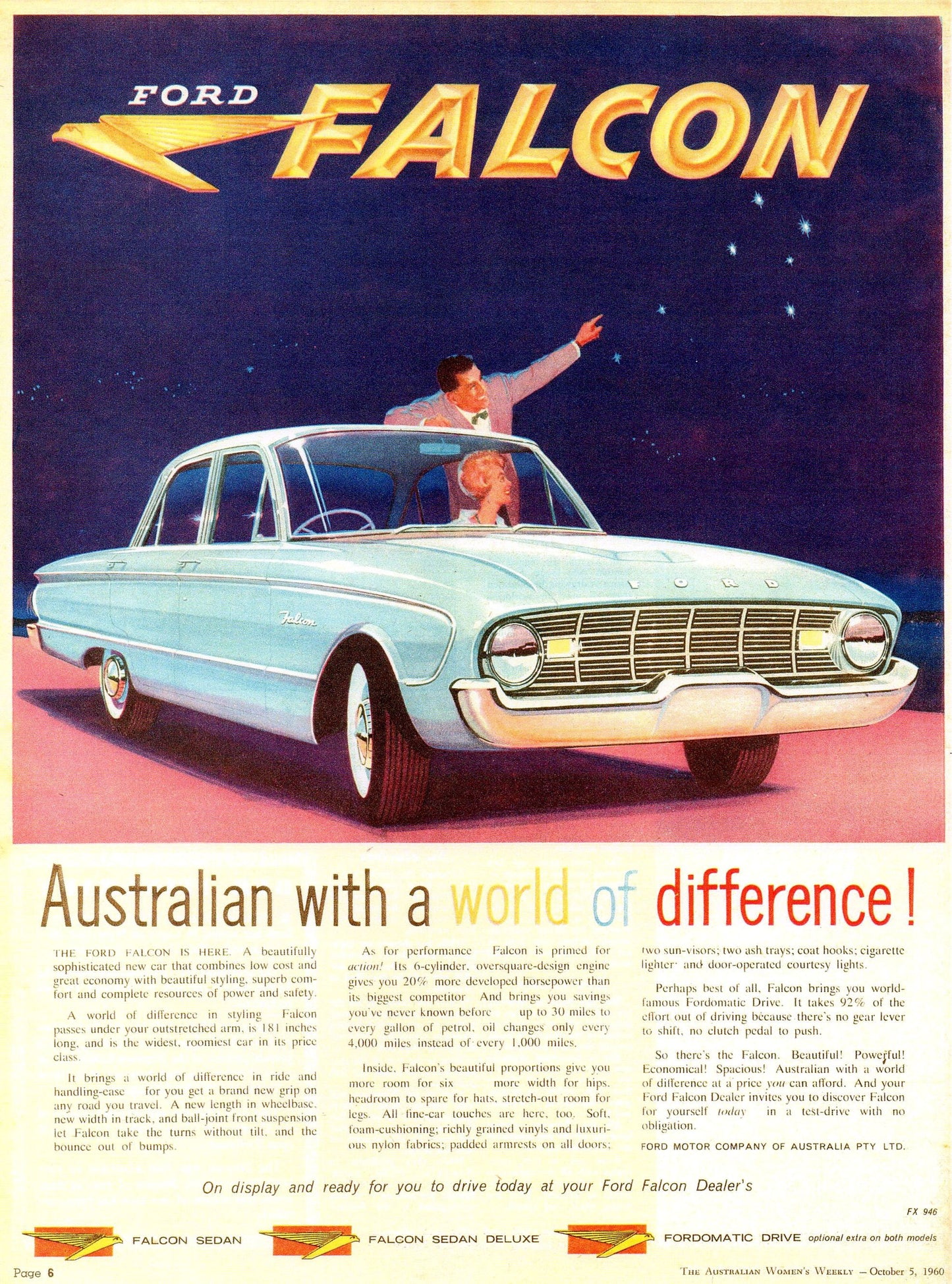 1962 FORD FALCON   Vintage car advertisement  (586)