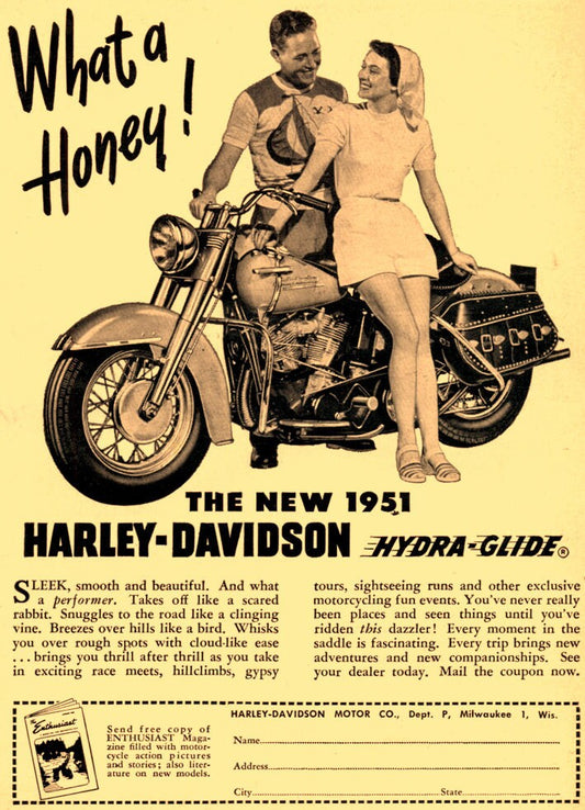 1951  Vintage Harley Davidson advertisement (2649)