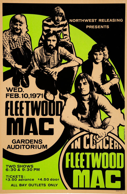 Fleetwood Mac 1971 Concert Poster Re print  (5509)